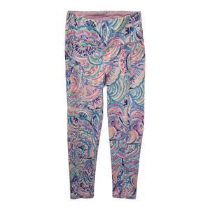 Lilly Pulitzer Luxletic Capri Legging Women XS Tiki Pink Shell Me Something Good